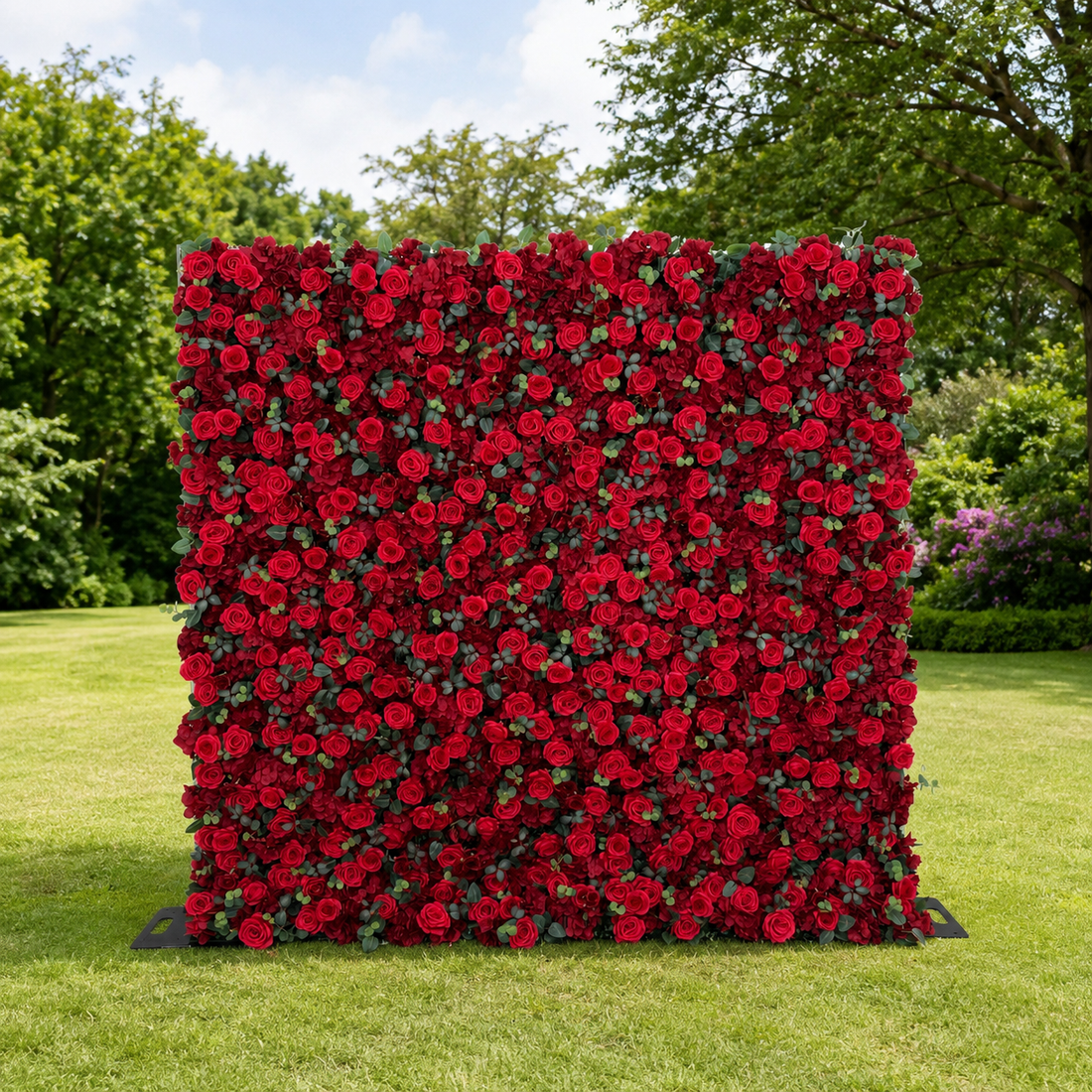 Ruby Classic Red Rose Flower Wall Backdrop for Weddings Valentine’s Day Christmas