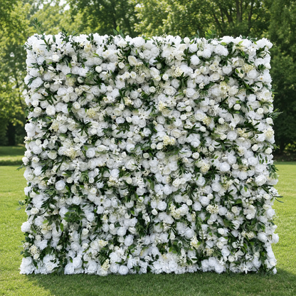 White Rose Greenery Artificial Flower Wall Backdrop for Weddings Baby Showers Birthday and Events